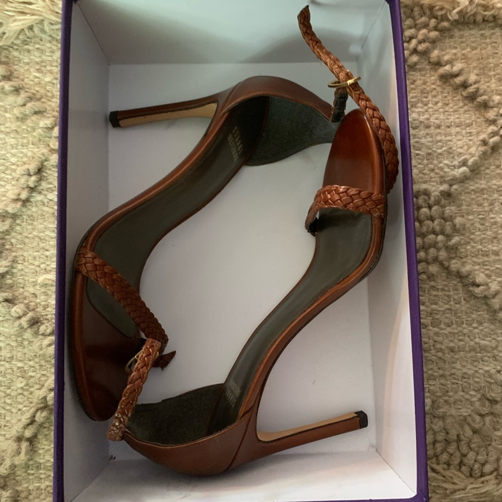 Women’s Stuart Weitzman Bare Braid Leather Sandal